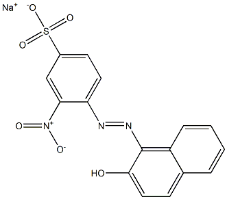 3-Nitro-4-(2-hydroxynaphthalene-1-ylazo)benzenesulfonic acid sodium salt Structure