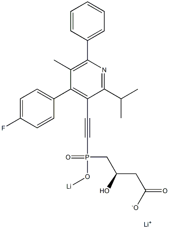 (3R)-4-[[[4-(4-Fluorophenyl)-2-isopropyl-5-methyl-6-phenyl-3-pyridinyl]ethynyl]lithiooxyphosphinyl]-3-hydroxybutyric acid lithium salt Structure