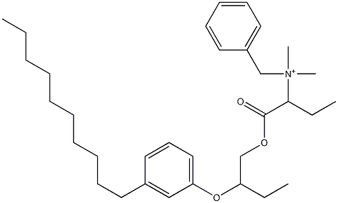 N,N-Dimethyl-N-benzyl-N-[1-[[2-(3-decylphenyloxy)butyl]oxycarbonyl]propyl]aminium Structure