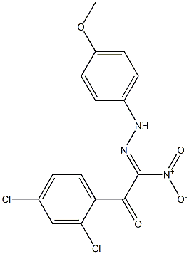 (2Z)-2-Nitro-2-[2-(4-methoxyphenyl)hydrazono]-1-(2,4-dichlorophenyl)ethane-1-one 구조식 이미지