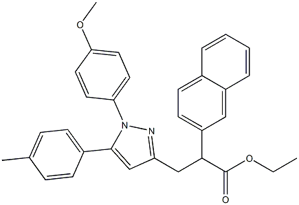 2-(2-Naphtyl)-3-[[1-(4-methoxyphenyl)-5-(4-methylphenyl)-1H-pyrazol]-3-yl]propanoic acid ethyl ester Structure