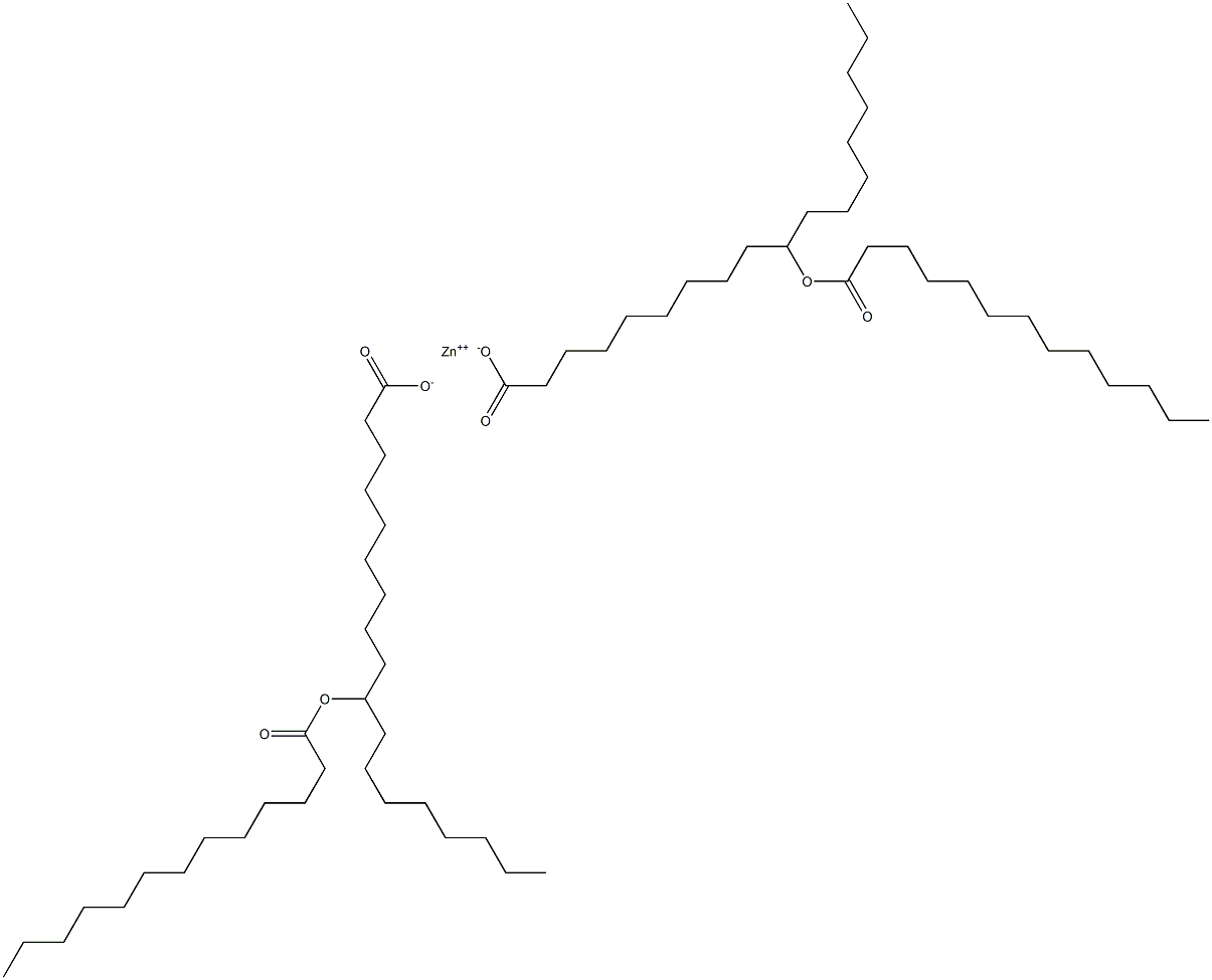 Bis(10-tridecanoyloxyoctadecanoic acid)zinc salt Structure