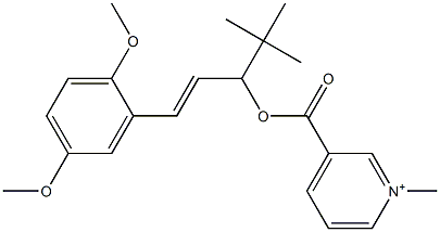 3-[[[(E)-1-(2,5-Dimethoxyphenyl)-4,4-dimethyl-1-penten-3-yl]oxy]carbonyl]-1-methylpyridinium Structure