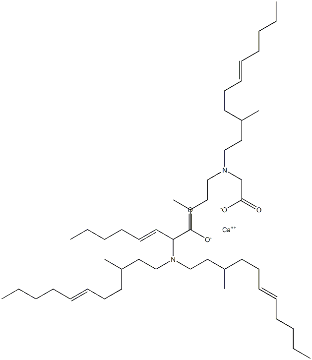 Bis[N,N-bis(3-methyl-6-undecenyl)aminoacetic acid]calcium salt Structure