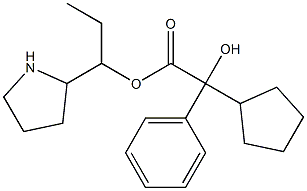 Cyclopentylphenylglycolic acid 1-ethyl-2-pyrrolidinylmethyl ester 구조식 이미지