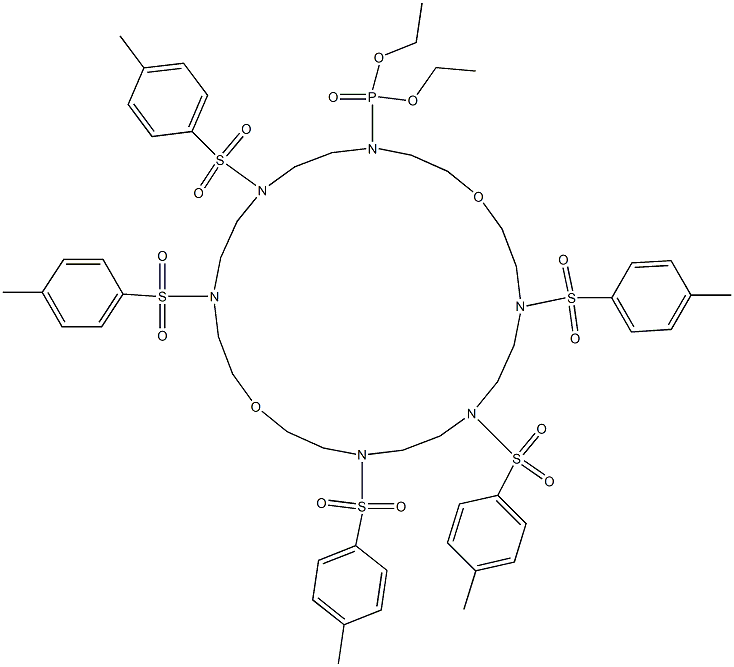 [7,10,16,19,22-Pentakis[(4-methylphenyl)sulfonyl]-1,13-dioxa-4,7,10,16,19,22-hexaazacyclotetracosan-4-yl]phosphonic acid diethyl ester Structure