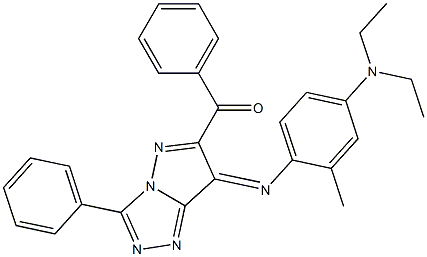 (7E)-7-[[2-Methyl-4-(diethylamino)phenyl]imino]-6-benzoyl-3-phenyl-7H-pyrazolo[5,1-c]-1,2,4-triazole 구조식 이미지