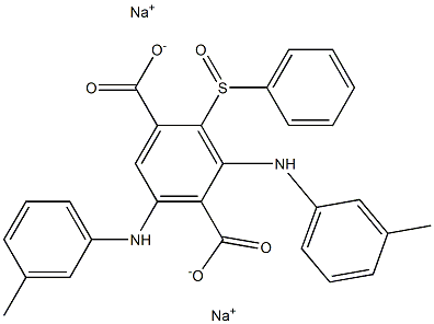 2-(Phenylsulfinyl)-3,5-di(m-toluidino)terephthalic acid disodium salt 구조식 이미지