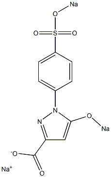 5-Sodiooxy-1-(p-sodiooxysulfonylphenyl)-1H-pyrazole-3-carboxylic acid sodium salt 구조식 이미지