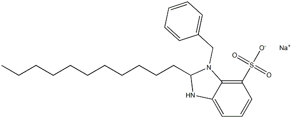 1-Benzyl-2,3-dihydro-2-undecyl-1H-benzimidazole-7-sulfonic acid sodium salt 구조식 이미지