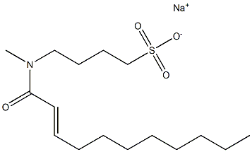 4-[N-(2-Undecenoyl)-N-methylamino]-1-butanesulfonic acid sodium salt 구조식 이미지