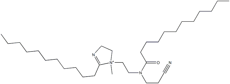 1-[2-[(2-Cyanoethyl)(1-oxododecyl)amino]ethyl]-4,5-dihydro-1-methyl-2-undecyl-1H-imidazol-1-ium 구조식 이미지