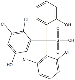 (2,6-Dichlorophenyl)(2,3-dichloro-5-hydroxyphenyl)(2-hydroxyphenyl)methanesulfonic acid Structure