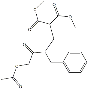 2-(2-Benzyl-3-oxo-4-acetoxybutyl)propanedioic acid dimethyl ester 구조식 이미지