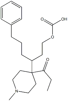 Carbonic acid 3-(1-methyl-4-propanoylpiperidin-4-yl)phenylhexyl ester Structure