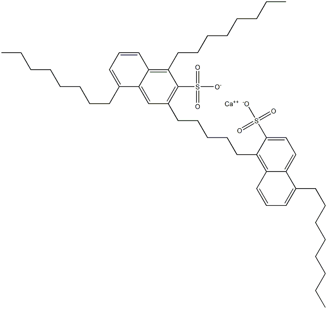 Bis(1,5-dioctyl-2-naphthalenesulfonic acid)calcium salt Structure