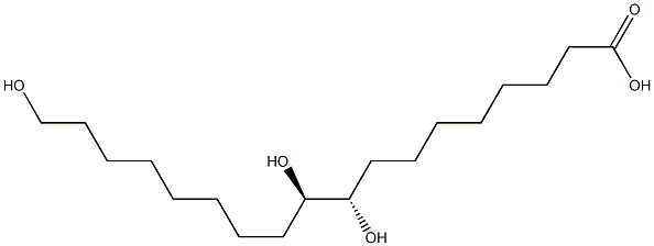(9S,10R)-9,10,18-Trihydroxyoctadecanoic acid 구조식 이미지