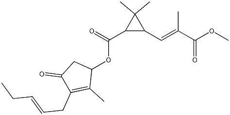 3-(3-Methoxy-2-methyl-3-oxo-1-propen-1-yl)-2,2-dimethylcyclopropanecarboxylic acid 2-methyl-4-oxo-3-(2-pentenyl)-2-cyclopenten-1-yl ester Structure