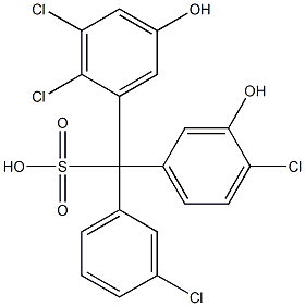 (3-Chlorophenyl)(4-chloro-3-hydroxyphenyl)(2,3-dichloro-5-hydroxyphenyl)methanesulfonic acid Structure