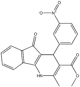 4,5-Dihydro-2-methyl-4-(3-nitrophenyl)-5-oxo-1H-indeno[1,2-b]pyridine-3-carboxylic acid methyl ester 구조식 이미지