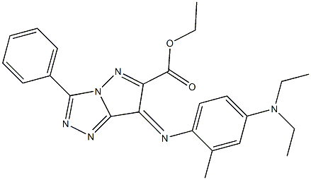 (7E)-7-[[2-Methyl-4-(diethylamino)phenyl]imino]-3-phenyl-7H-pyrazolo[5,1-c]-1,2,4-triazole-6-carboxylic acid ethyl ester 구조식 이미지