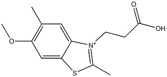 3-(2-Carboxyethyl)-6-methoxy-2,5-dimethylbenzothiazolium 구조식 이미지