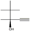[S,(-)]-3,4,4-Trimethyl-1-pentyne-3-ol 구조식 이미지