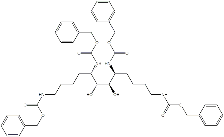 (5S,6R,7R,8S)-1,5,8,12-Tetrakis[(benzyloxycarbonyl)amino]dodecane-6,7-diol 구조식 이미지