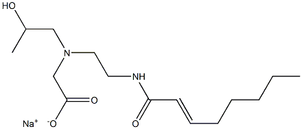 N-(2-Hydroxypropyl)-N-[2-(2-octenoylamino)ethyl]aminoacetic acid sodium salt 구조식 이미지