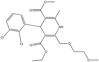 2-[(2-Methoxyethoxy)methyl]-4-(2,3-dichlorophenyl)-1,4-dihydro-6-methylpyridine-3,5-dicarboxylic acid 3-ethyl 5-methyl ester 구조식 이미지