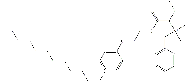 N,N-Dimethyl-N-benzyl-N-[1-[[2-(4-dodecylphenyloxy)ethyl]oxycarbonyl]propyl]aminium 구조식 이미지