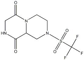 Hexahydro-8-[(trifluoromethyl)sulfonyl]-4H-pyrazino[1,2-a]pyrazine-1,4(9aH)-dione 구조식 이미지