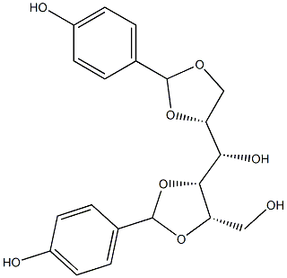 1-O,2-O:4-O,5-O-Bis(4-hydroxybenzylidene)-L-glucitol 구조식 이미지
