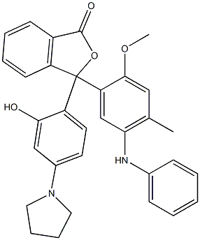 3-[5-(Phenylamino)-4-methyl-2-methoxyphenyl]-3-[2-hydroxy-4-(1-pyrrolidinyl)phenyl]isobenzofuran-1(3H)-one Structure