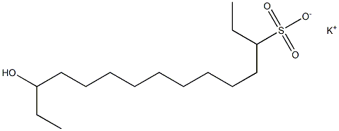 13-Hydroxypentadecane-3-sulfonic acid potassium salt Structure