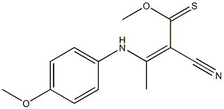 2-Cyano-3-(4-methoxyphenylamino)-3-methylthioacrylic acid methyl ester Structure