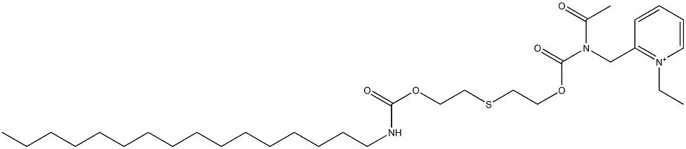 1-Ethyl-2-[N-acetyl-N-[2-[2-(hexadecylcarbamoyloxy)ethylthio]ethoxycarbonyl]aminomethyl]pyridinium 구조식 이미지