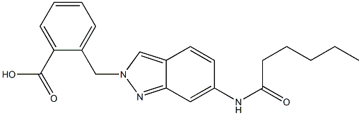 2-(6-Hexanoylamino-2H-indazol-2-ylmethyl)benzoic acid Structure