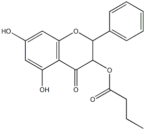 5,7-Dihydroxy-3-butanoyloxyflavanone 구조식 이미지