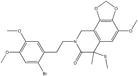 8,9-Dihydro-8-[2-(2-bromo-4,5-dimethoxyphenyl)ethyl]-4-methoxy-6-methyl-6-(methylthio)-1,3-dioxolo[4,5-h]isoquinolin-7(6H)-one Structure