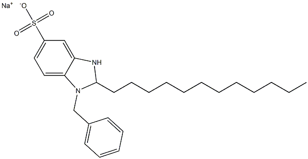 1-Benzyl-2,3-dihydro-2-dodecyl-1H-benzimidazole-5-sulfonic acid sodium salt Structure