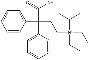 N,N-Diethyl-N-isopropyl-3-carbamoyl-3,3-diphenyl-1-propanaminium 구조식 이미지