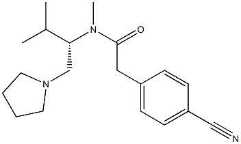 2-(4-Cyanophenyl)-N-methyl-N-[(S)-2-methyl-1-(1-pyrrolidinylmethyl)propyl]acetamide Structure