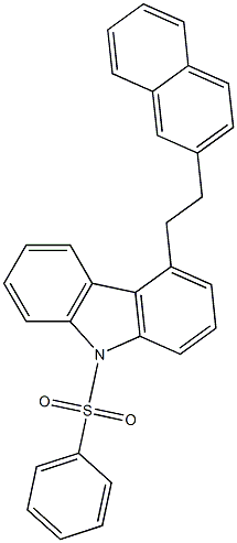 4-[2-(2-Naphthalenyl)ethyl]-9-phenylsulfonyl-9H-carbazole 구조식 이미지