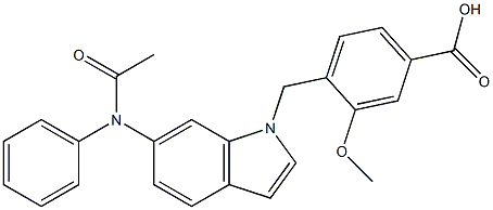 4-[6-(Phenylacetylamino)-1H-indol-1-ylmethyl]-3-methoxybenzoic acid 구조식 이미지