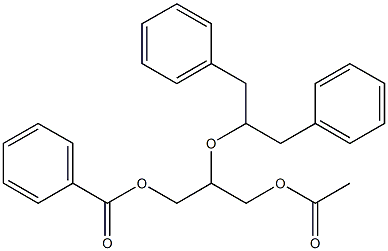 Acetic acid 2-(1-benzyl-2-phenylethoxy)-3-(benzoyloxy)propyl ester 구조식 이미지