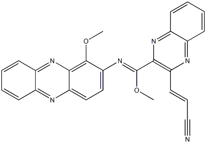 3-[Methoxy[(1-methoxyphenazin-2-yl)imino]methyl]quinoxaline-2-acrylonitrile 구조식 이미지