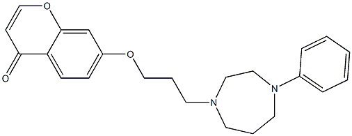 7-[3-(4-Phenyl-1,4-diazacycloheptan-1-yl)propyloxy]-4H-1-benzopyran-4-one 구조식 이미지