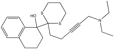 1,2,3,4-Tetrahydro-1-[2-(5-diethylamino-3-pentynyl)-1,3-dithian-2-yl]naphthalen-1-ol 구조식 이미지