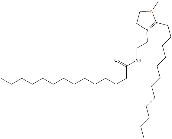 2-Dodecyl-4,5-dihydro-1-methyl-3-[2-[(1-oxotetradecyl)amino]ethyl]-1H-imidazol-3-ium 구조식 이미지